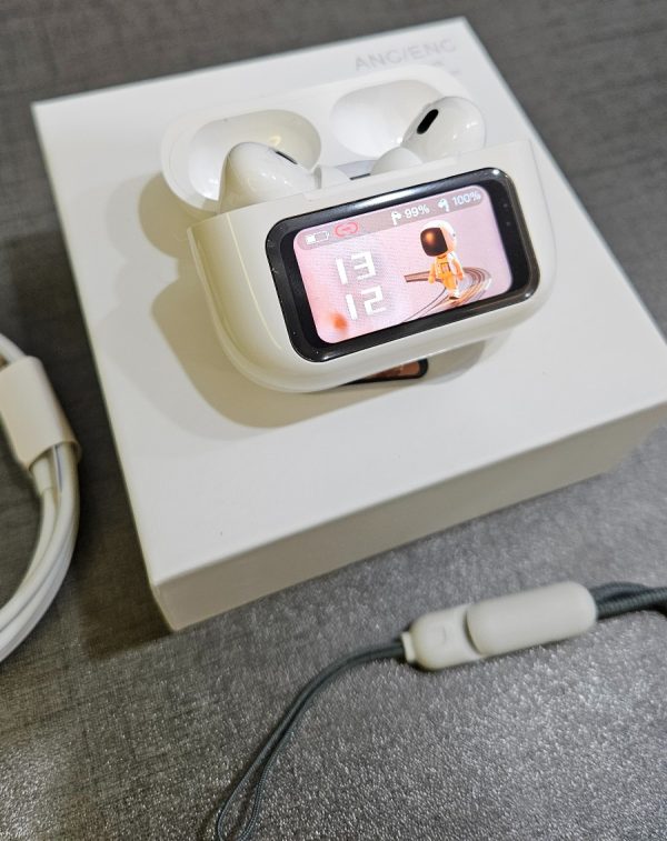 A9 Airpods Pro with digital display (White) and (Black)- Touch Volume Control – Digital Screen – Smooth Display